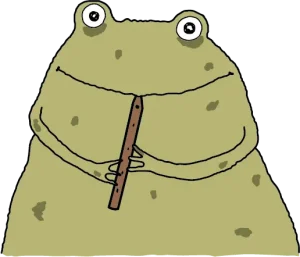 Stefanie Sargnagel Comic - Frosch spielt Flöte