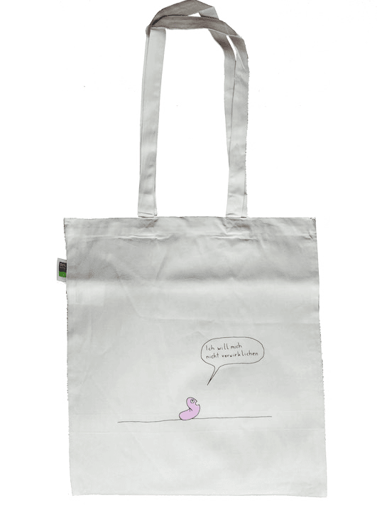 Wurmi Tasche "Ich will mich nicht verwirklichen" Wurm Tasche von Stefanie Sargnagel